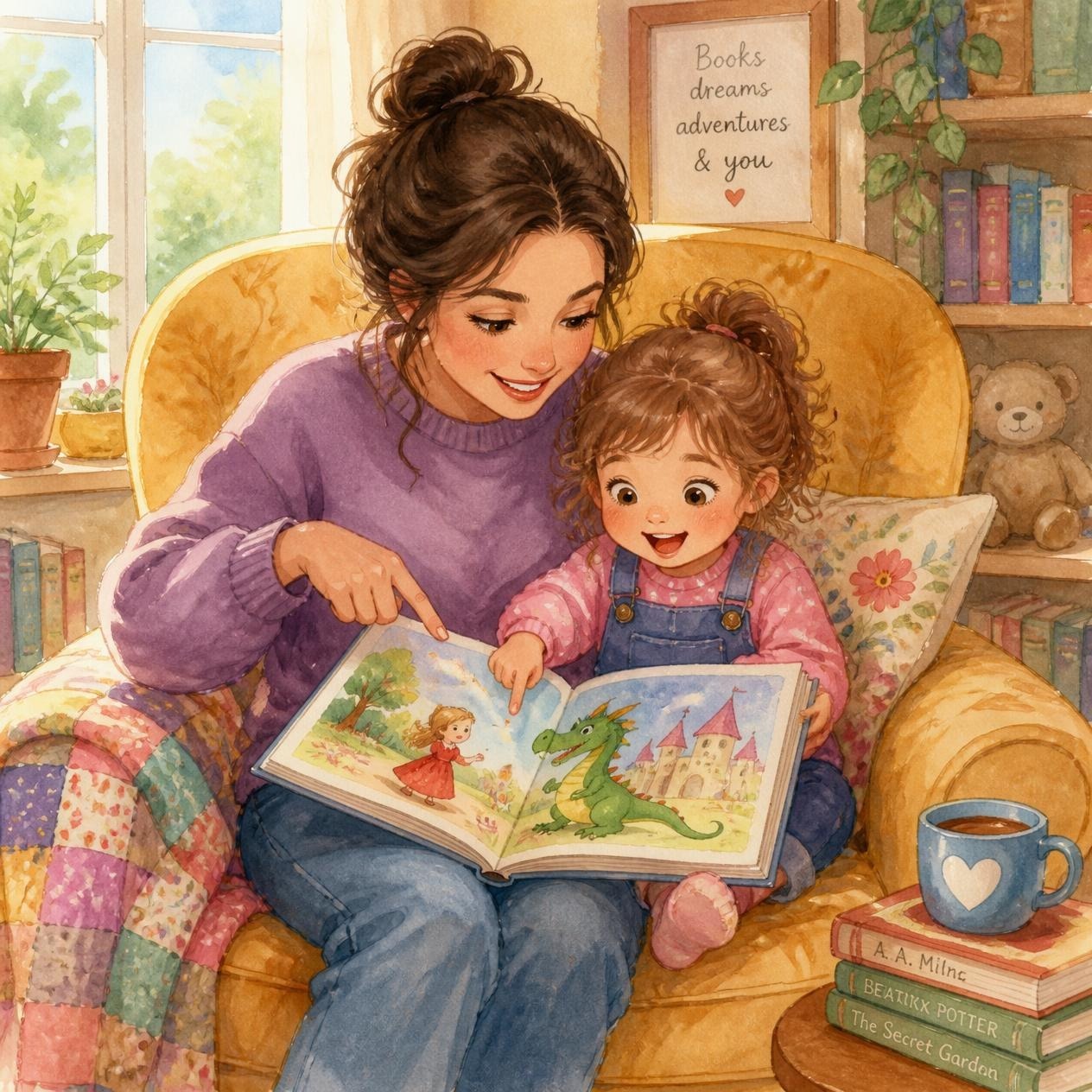 Young child exploring visual literacy in early reading with an open picture book